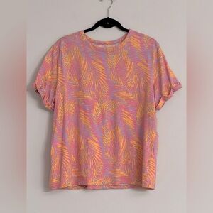 5/$15 Candace Cameron Bure Pink and orange  Relaxed Fit T-Shirt